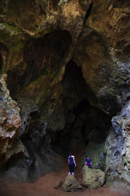 Eine der zahlreichen Höhlen im Park Furfooz