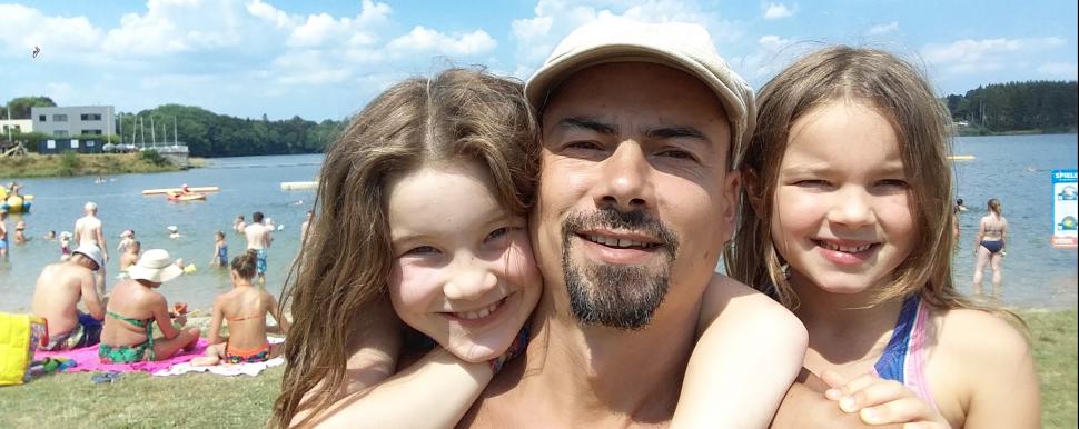 Mike et ses fille au lac Worriken
