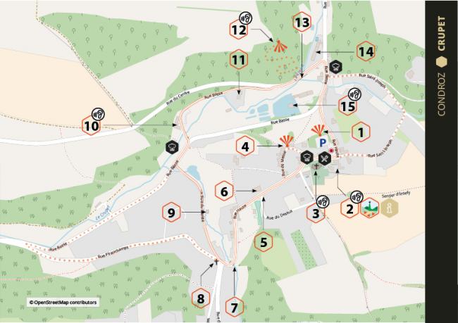 Crupet walk map - © Les Plus Beaux Villages de Wallonie