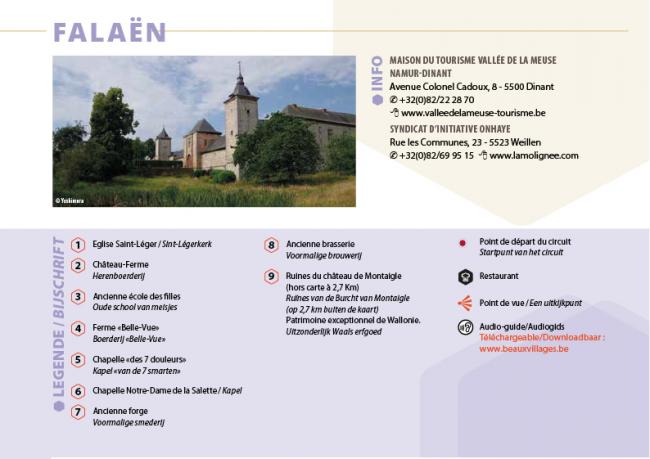 Légende Carte Promnade Falaën - copyright Plus Beaux Villages de Wallonie