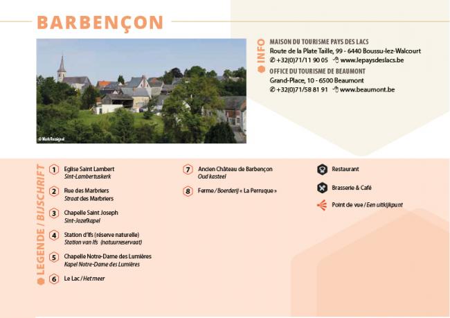 Légende carte promenade Barbençon - copyright Plus Beaux Villages de Wallonie