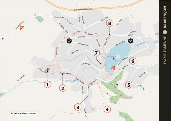 Map of Barbençon walk - © Les Plus Beaux Villages de Wallonie