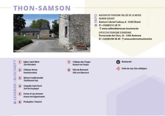 Legenda wandelkaartje Thon-Samson - copyright Plus Beaux Villages de Wallonie