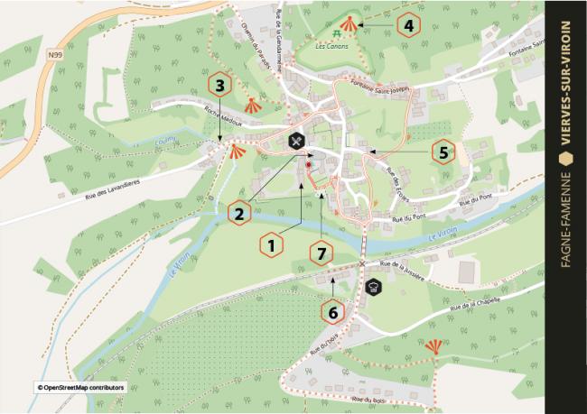 Vierves walk map - © Les Plus Beaux Villages de Wallonie