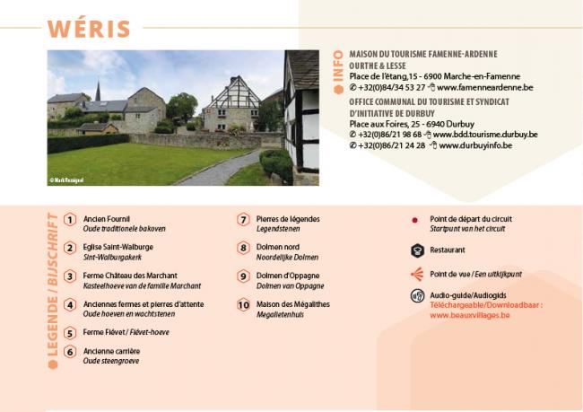 Key for Wéris walk map - © Les Plus Beaux Villages de Wallonie