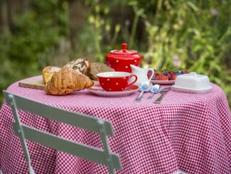 table du petit déjeuner dans le jardin du B&B Charleston- crédit David Truillard